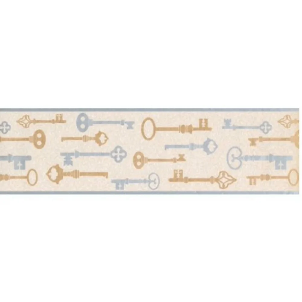 Wallpaper Border - Gold and Silver Keys